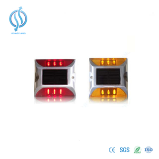 Solar Red Flashing Road Stud with 6 Leds 