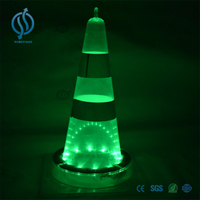 Solar led flashing traffic cone 