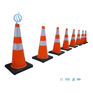 Retractable Black Traffic Cone for Roadway Safety