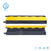 2 Channel Yellow Rubber Cable Protector with Heavy Base 
